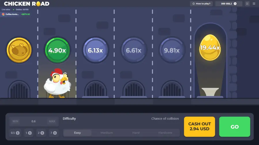 Chicken Road InOut Games &mdash; crash RTP 98% tope 20.000x en One-Play