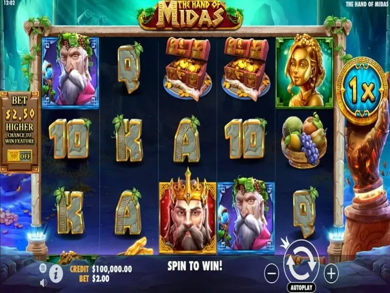 The Hand of Midas Pragmatic Play &mdash; Golden Symbols multiplicativos RTP 96,55% en One-Play